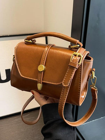 ALWINA | TRENDY CONTRAST STITCHING SHOULDER BAG