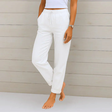 Elena | Lightweight Linen-Feel Trousers