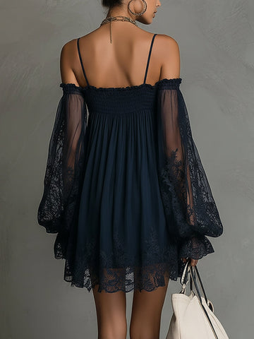 Noémie Flowing Dress with Lace