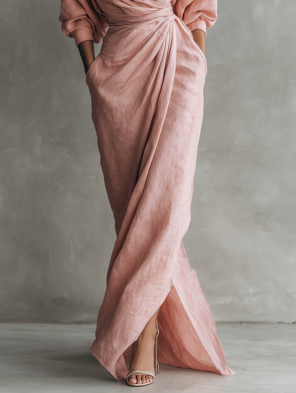 Rosa | Linen Maxi Dress with V-Neck