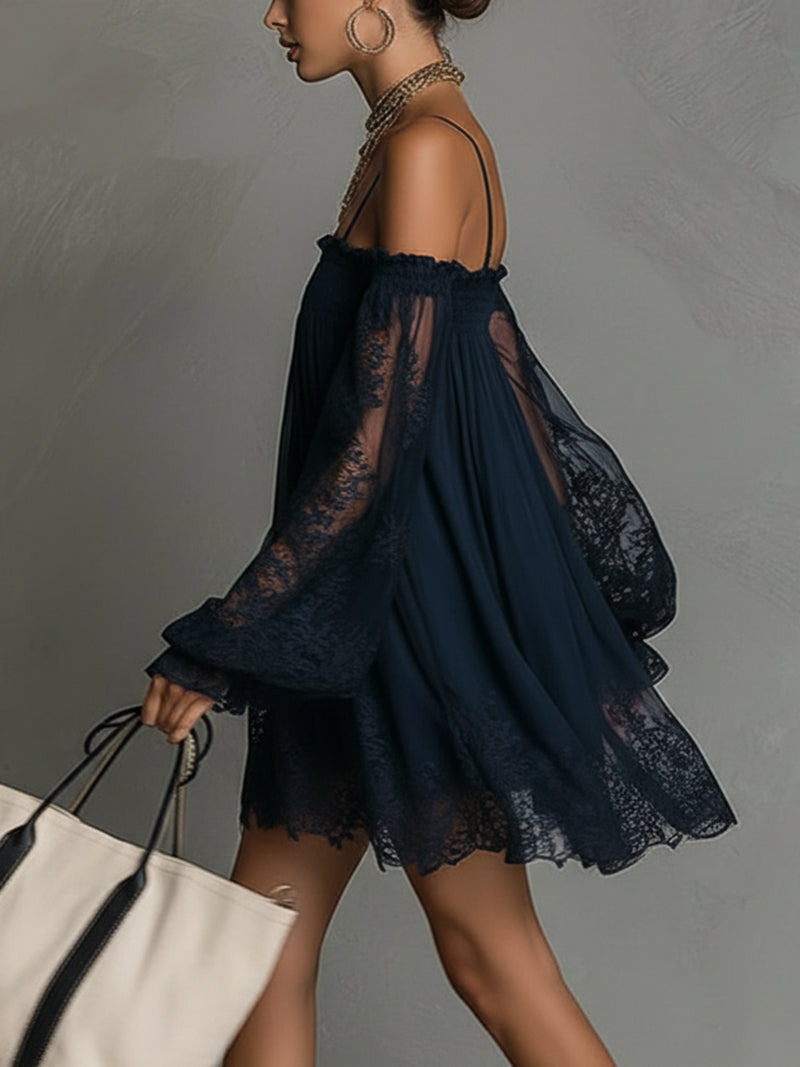 Noémie Flowing Dress with Lace