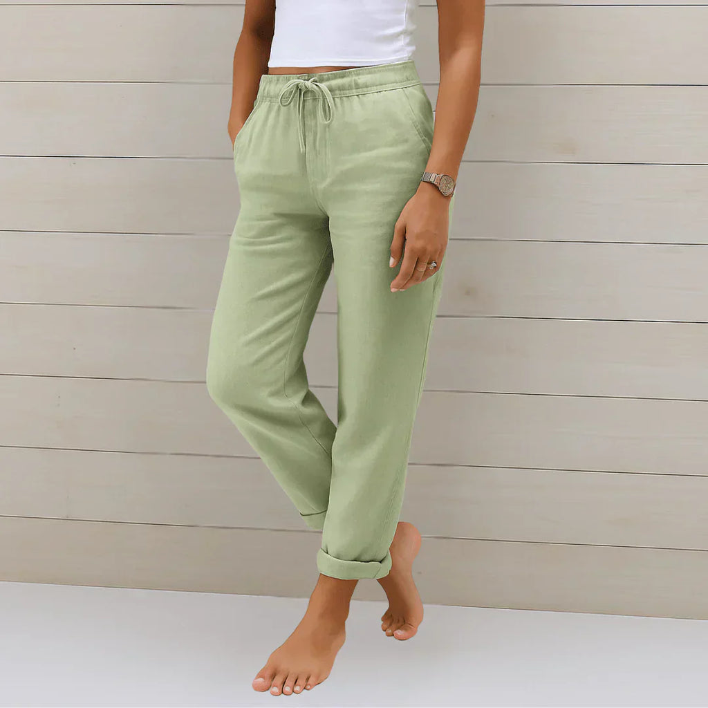Elena | Lightweight Linen-Feel Trousers