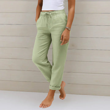 Elena | Lightweight Linen-Feel Trousers