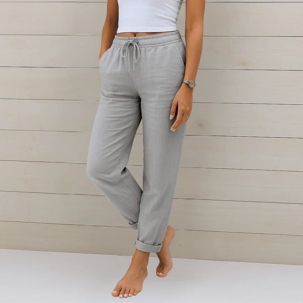 Elena | Lightweight Linen-Feel Trousers