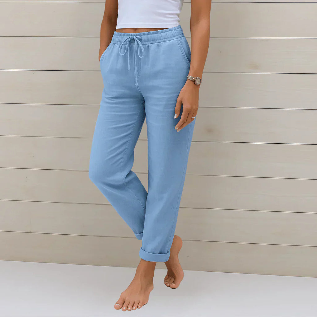 Elena | Lightweight Linen-Feel Trousers