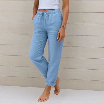 Elena | Lightweight Linen-Feel Trousers