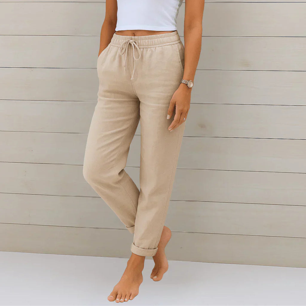 Elena | Lightweight Linen-Feel Trousers