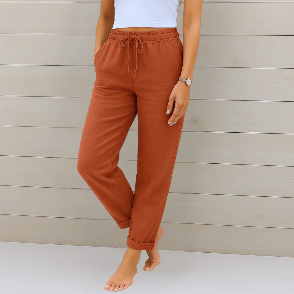 Elena | Lightweight Linen-Feel Trousers
