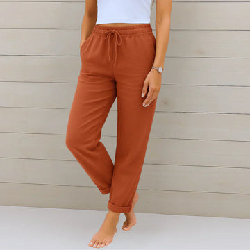 Elena | Lightweight Linen-Feel Trousers