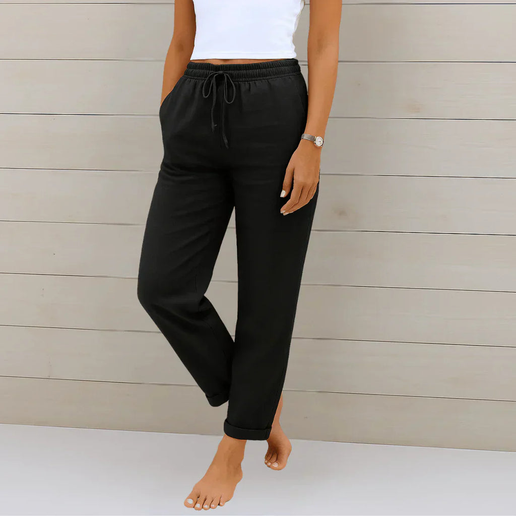 Elena | Lightweight Linen-Feel Trousers