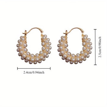 Layered Pearl Hoop Earrings