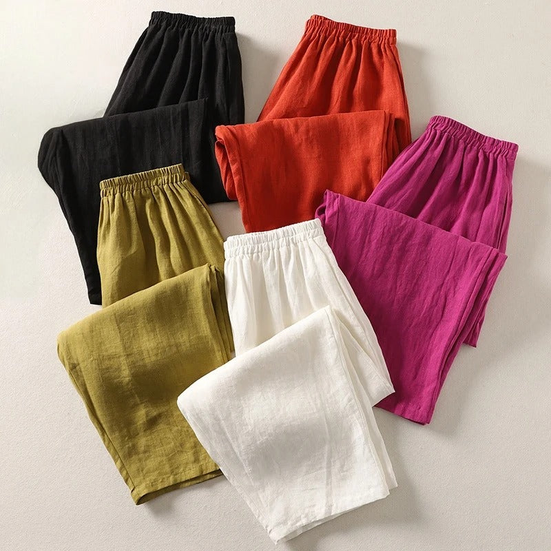 Amalia | Comfortable Cotton-Blend Relaxed Trousers