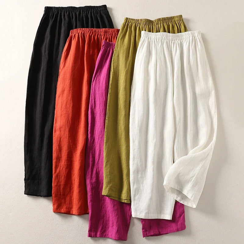 Amalia | Comfortable Cotton-Blend Relaxed Trousers