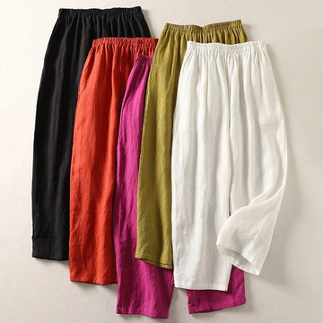 Amalia | Comfortable Cotton-Blend Relaxed Trousers