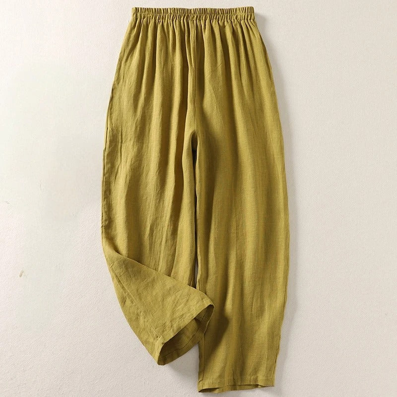 Amalia | Comfortable Cotton-Blend Relaxed Trousers