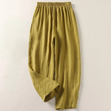 Amalia | Comfortable Cotton-Blend Relaxed Trousers