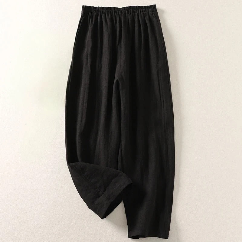 Amalia | Comfortable Cotton-Blend Relaxed Trousers