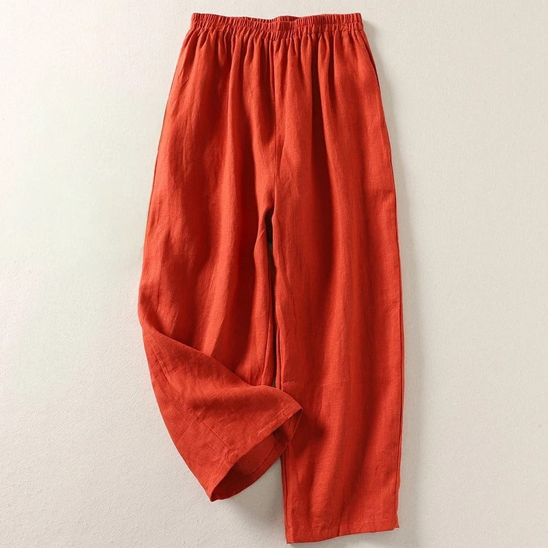 Amalia | Comfortable Cotton-Blend Relaxed Trousers