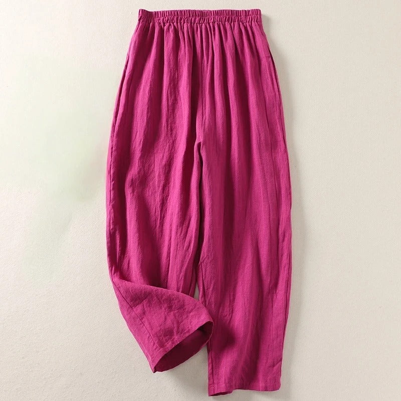 Amalia | Comfortable Cotton-Blend Relaxed Trousers