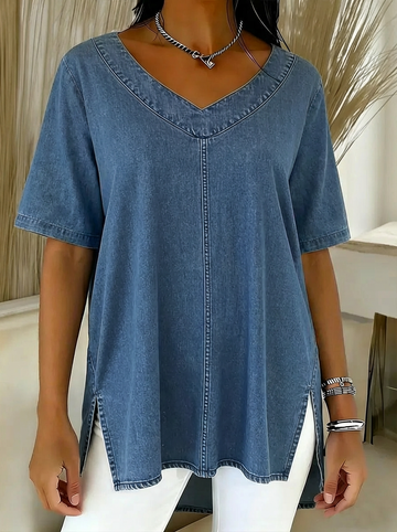 Katy | Breathable Denim-Feel Top