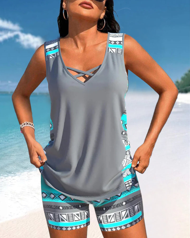 Melissa | Tankini Featuring Geometric Print