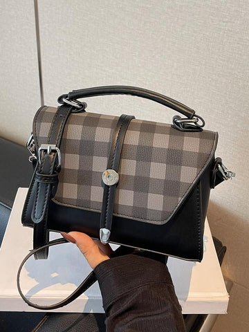 ALWINA | TRENDY CONTRAST STITCHING SHOULDER BAG