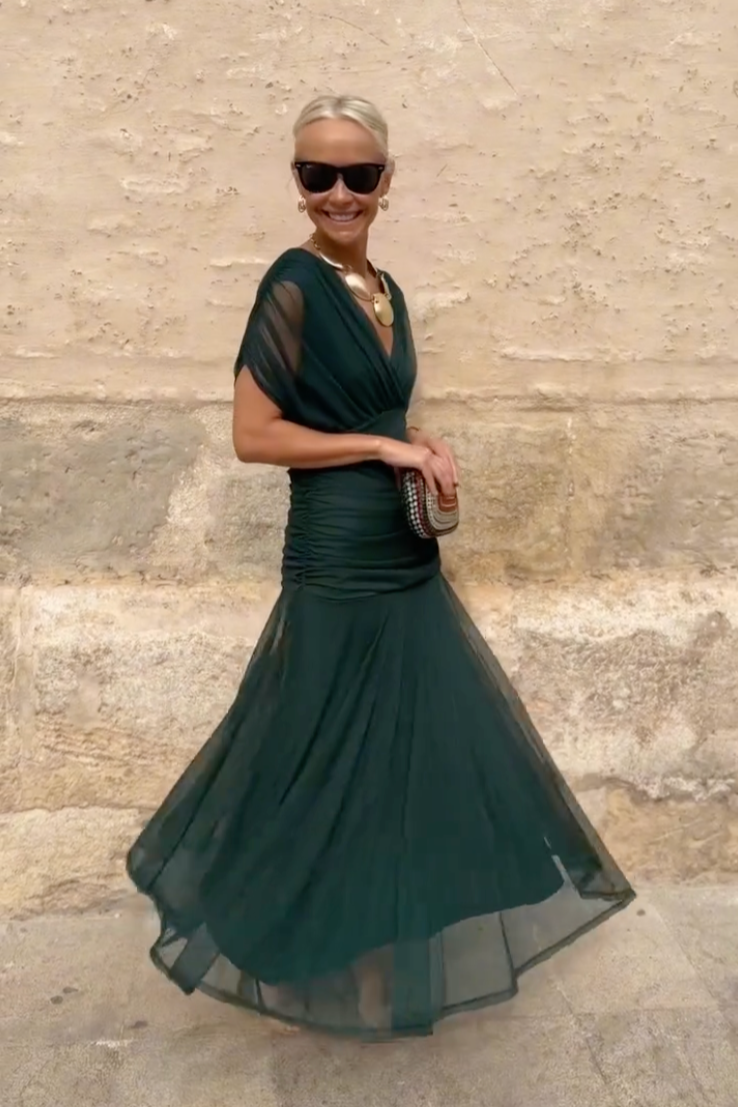 Lorenza | Elegant V-Neck Maxi Dress