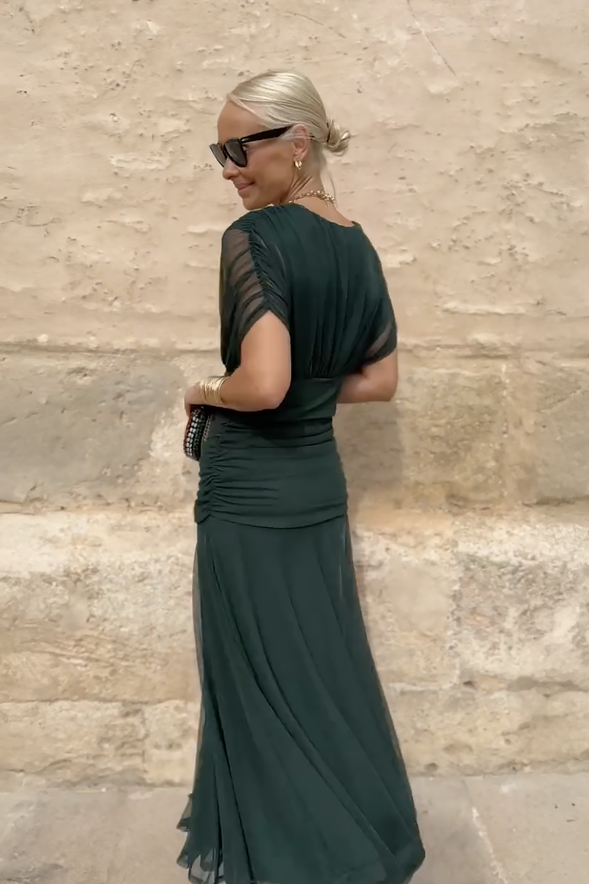 Louise | Elegant Flowy V-Neck Maxi Dress