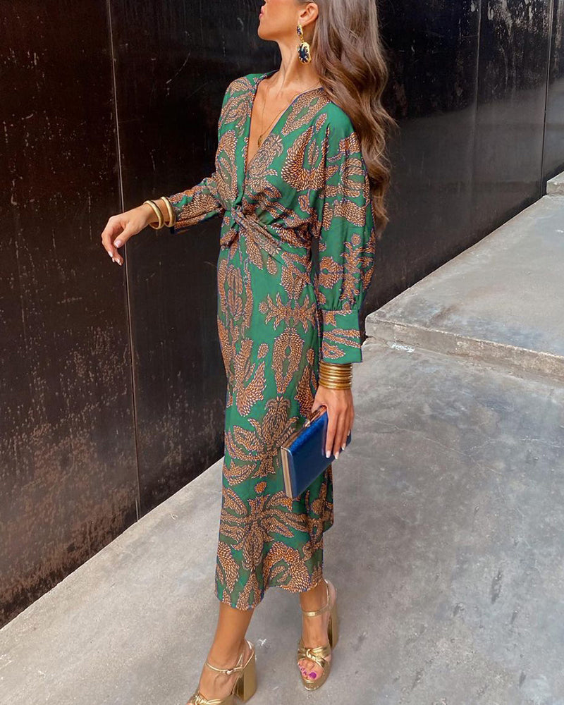 Isabella | Elegant Printed Midi Dress