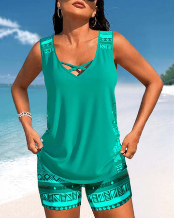 Melissa | Tankini Featuring Geometric Print