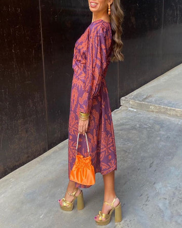 Isabella | Elegant Printed Midi Dress