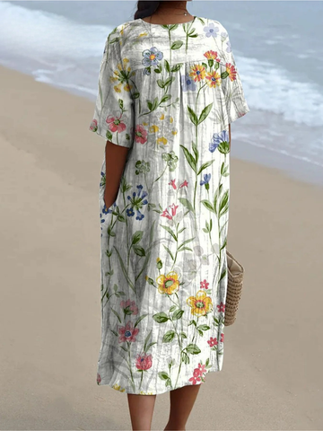 Julia | Women’s Vintage Floral Casual Flowing Dress