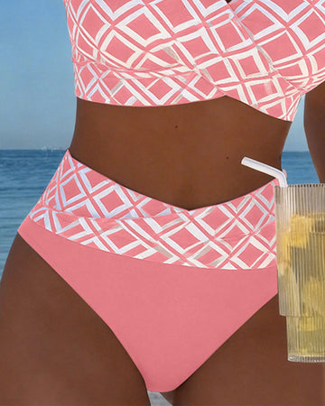 CAMILLE | MAILLOT DE BAIN DEUX PIÈCES STYLE SOUTIEN-GORGE À MOTIF DIAMANT