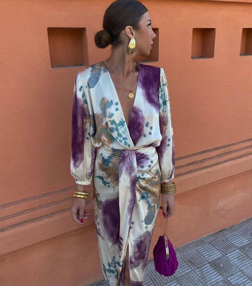 Vittoria | Elegant Cross V-Neck Dress