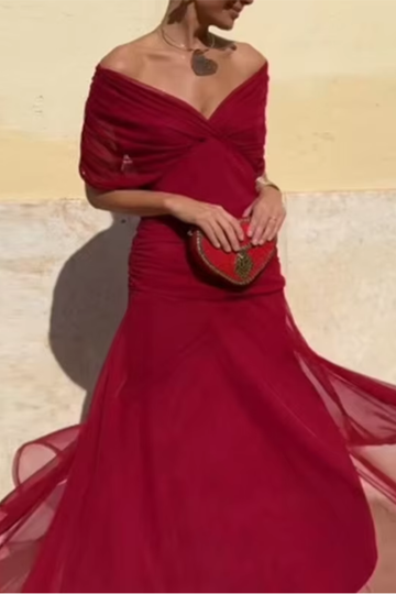 Louise | Elegant Flowy V-Neck Maxi Dress