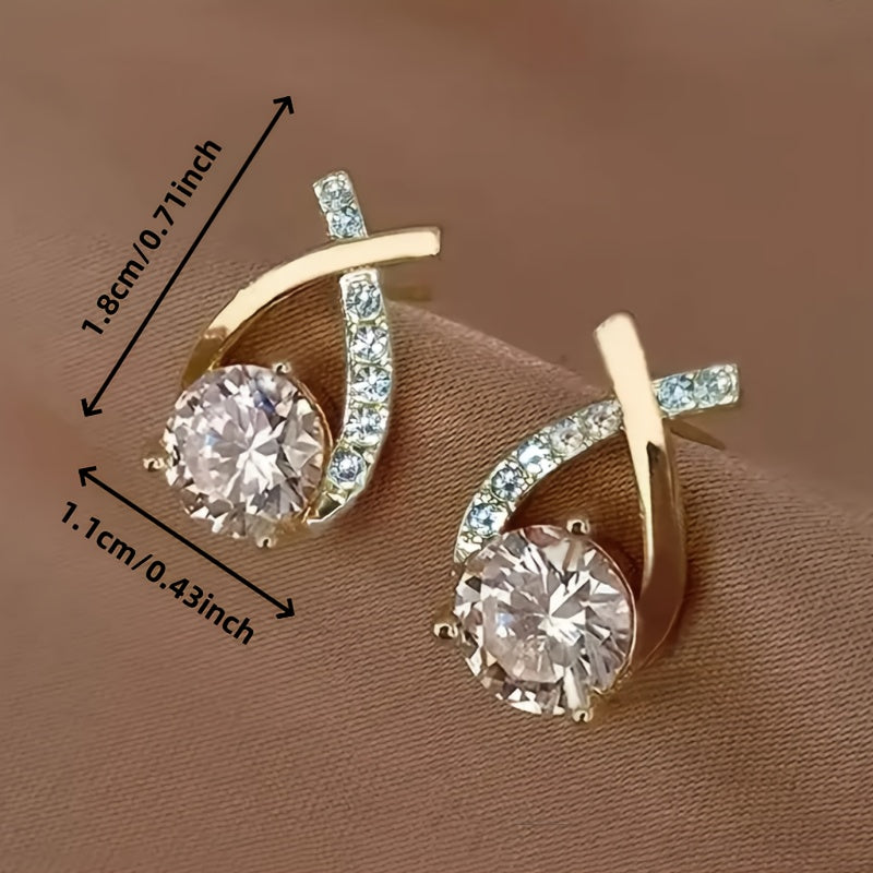 Elegant Gold Stud Earrings
