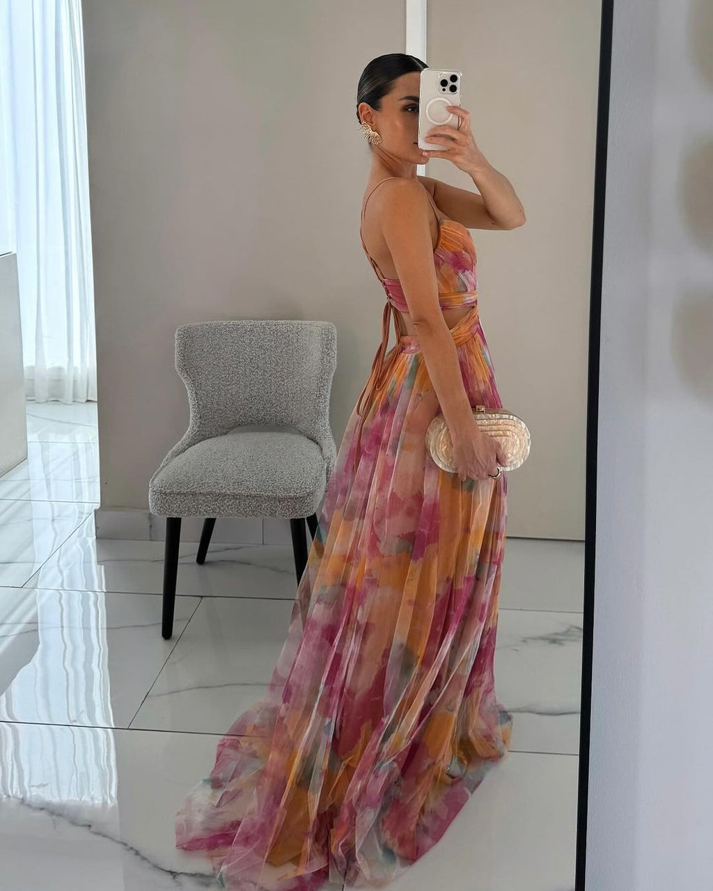 Delacroix | Elegant Flowy Floral Maxi Dress