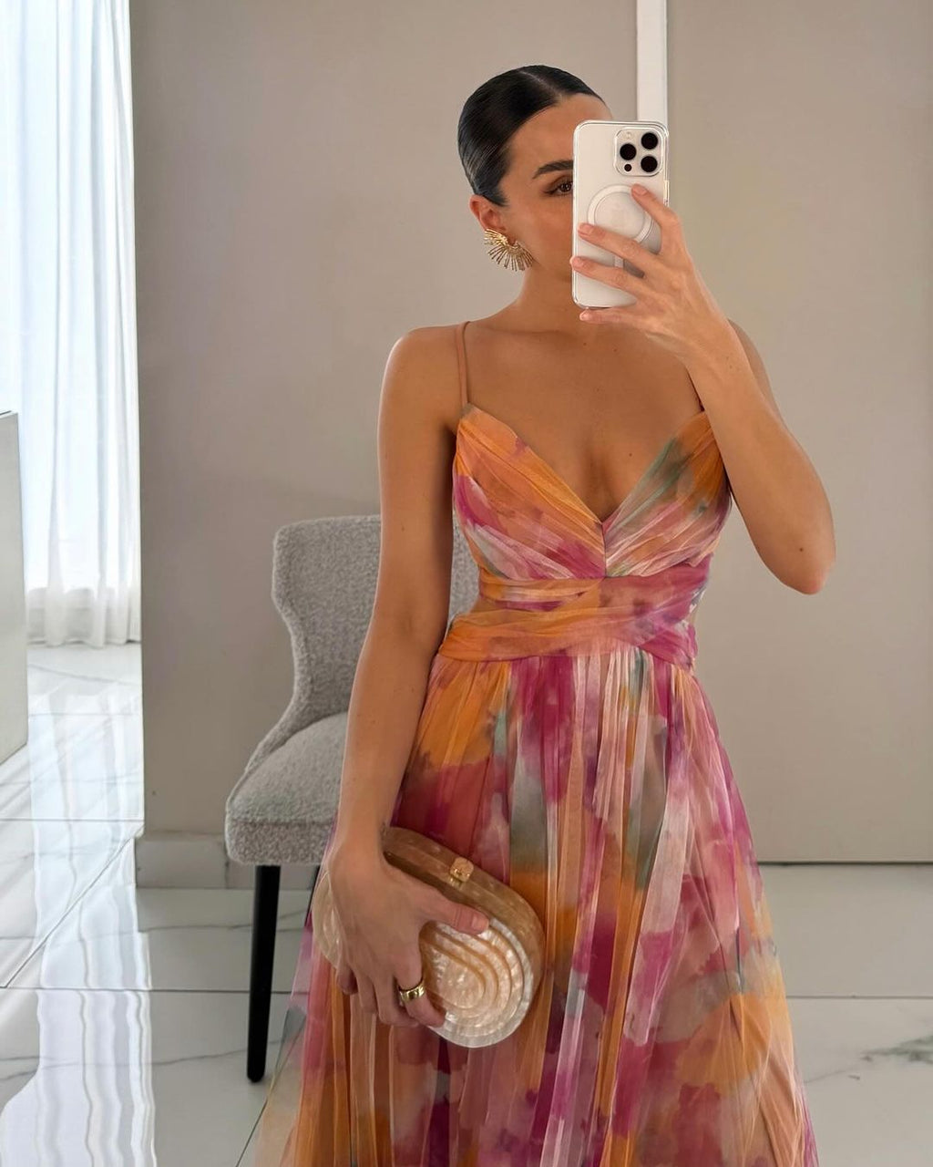 Delacroix | Elegant Flowy Floral Maxi Dress