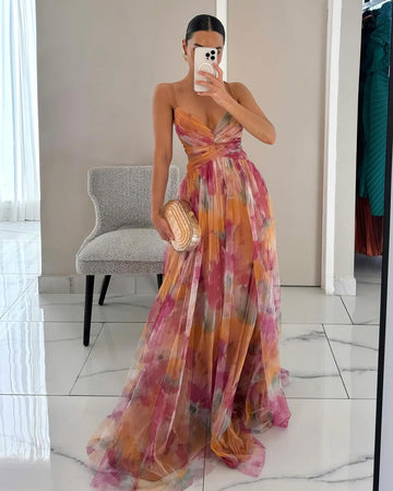 Delacroix | Elegant Flowy Floral Maxi Dress