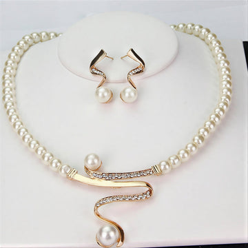 Elegant Wave Pearl Jewelry Set