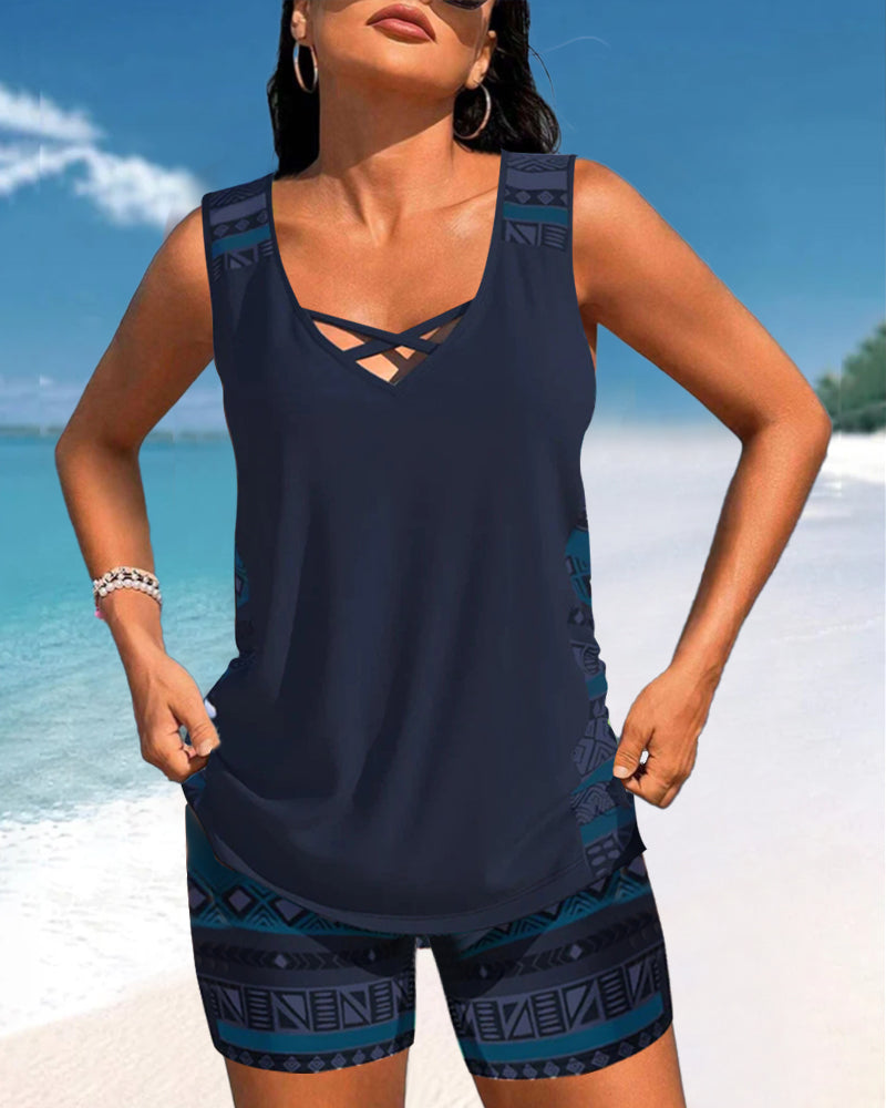Melissa | Tankini Featuring Geometric Print