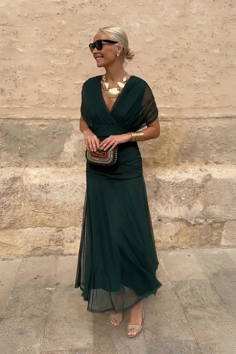 Lorenza | Elegant V-Neck Maxi Dress