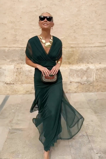Lorenza | Elegant V-Neck Maxi Dress
