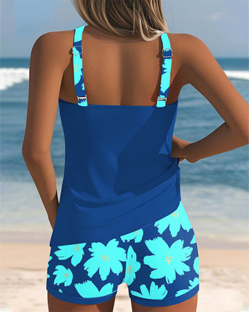Laura | U-Neck Sleeveless Printed Tankini