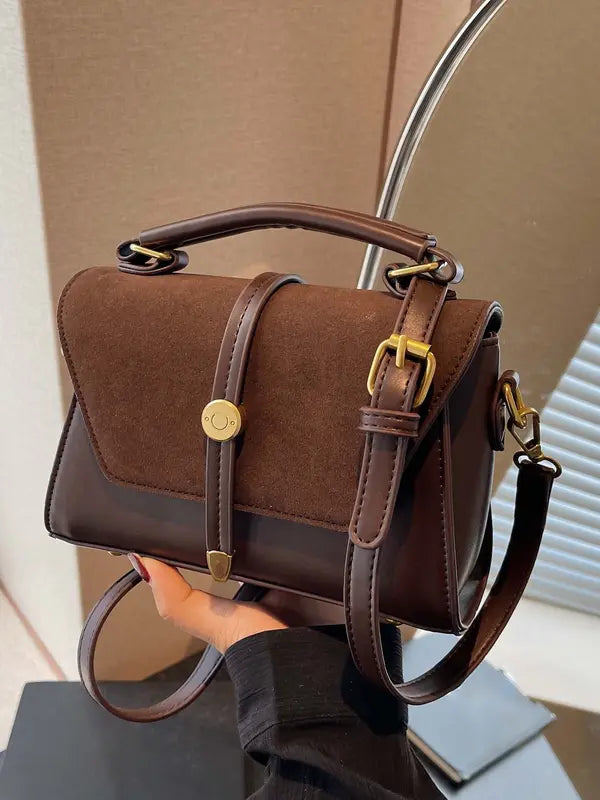 ALWINA | TRENDY CONTRAST STITCHING SHOULDER BAG