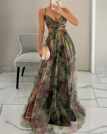 Delacroix | Elegant Flowy Floral Maxi Dress