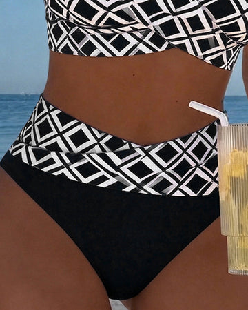 CAMILLE | MAILLOT DE BAIN DEUX PIÈCES STYLE SOUTIEN-GORGE À MOTIF DIAMANT