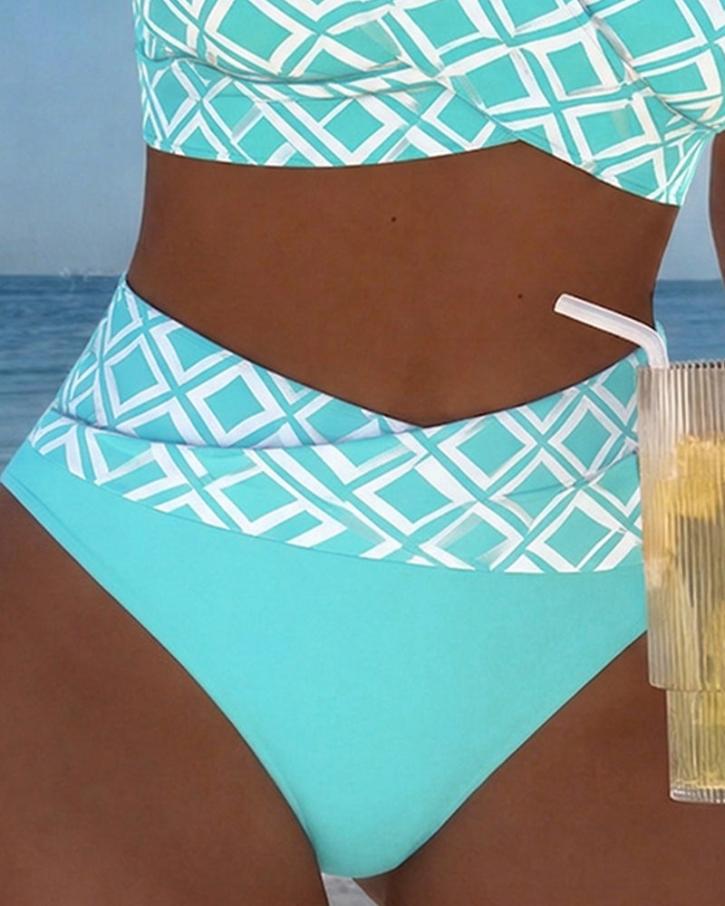 CAMILLE | MAILLOT DE BAIN DEUX PIÈCES STYLE SOUTIEN-GORGE À MOTIF DIAMANT