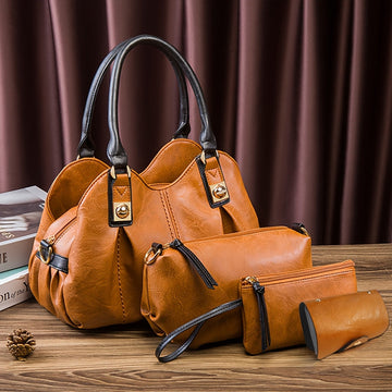 Zoe | Vintage 4-Piece Leather Bag Set