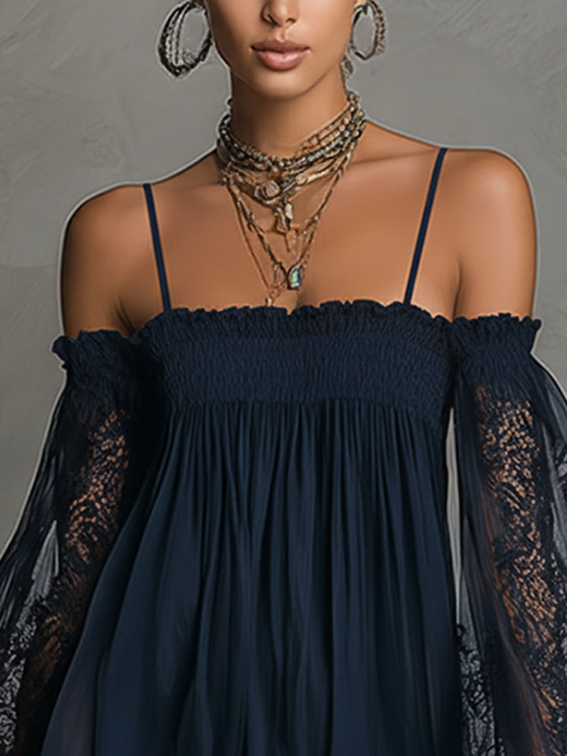 Noémie Flowing Dress with Lace